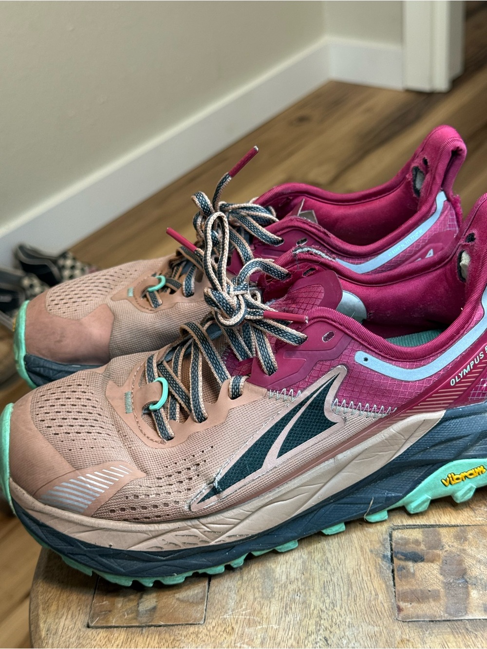 Altra Women's Peach and Magenta Trail Running Shoes